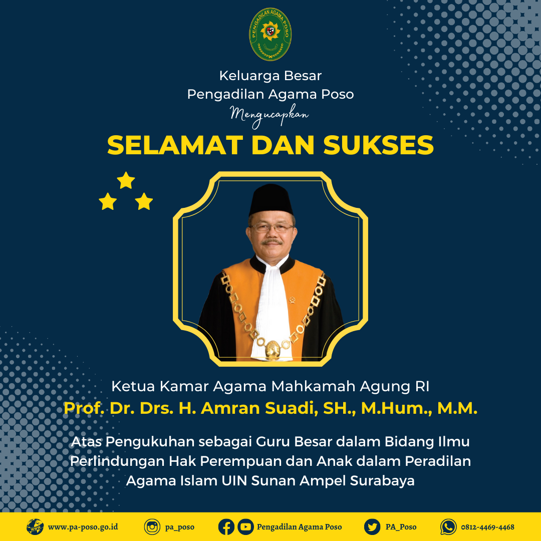Ucapan Selamat Ketua Kamar Agama MA RI