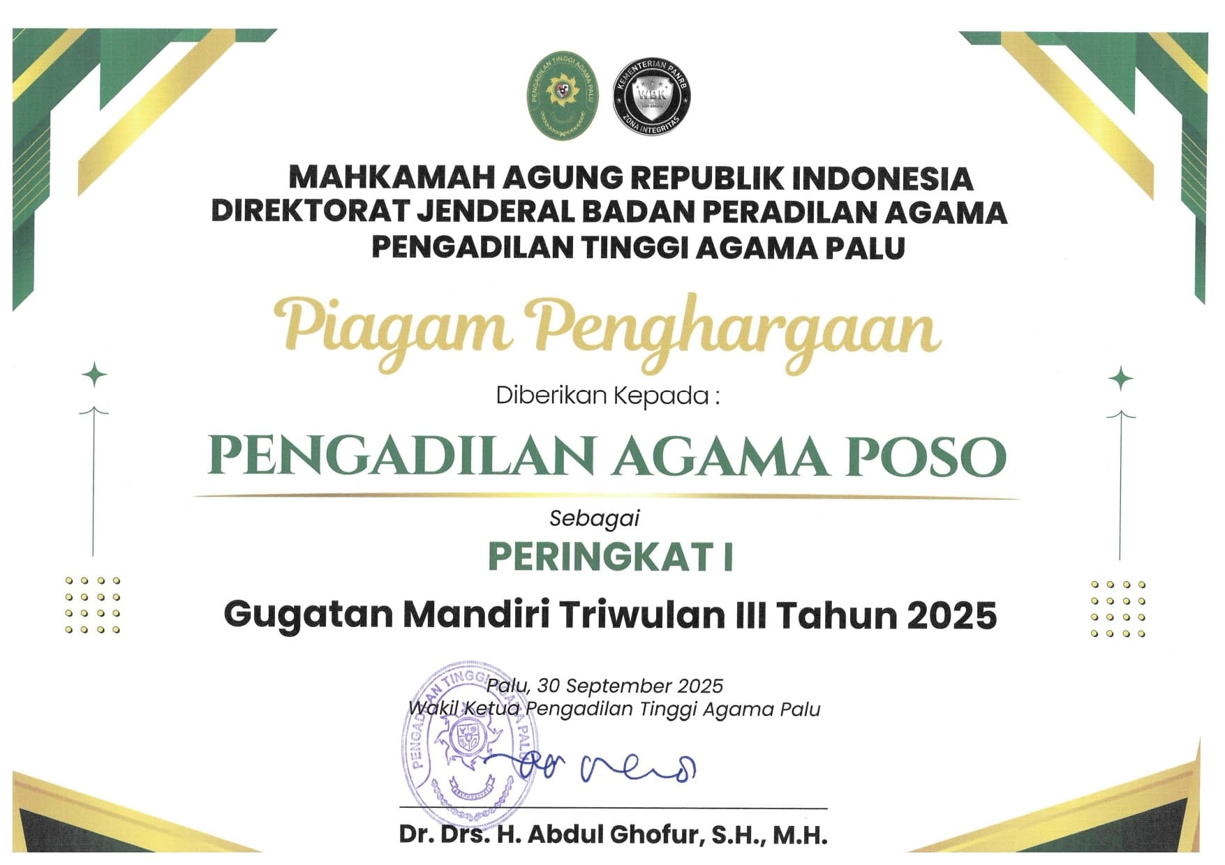 peringkat I gugatan mandiri